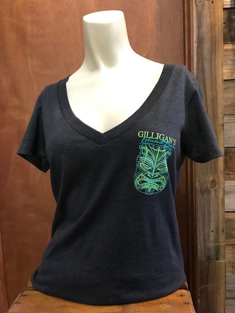 Ladies' Pinstripe Tiki V-Neck Tee